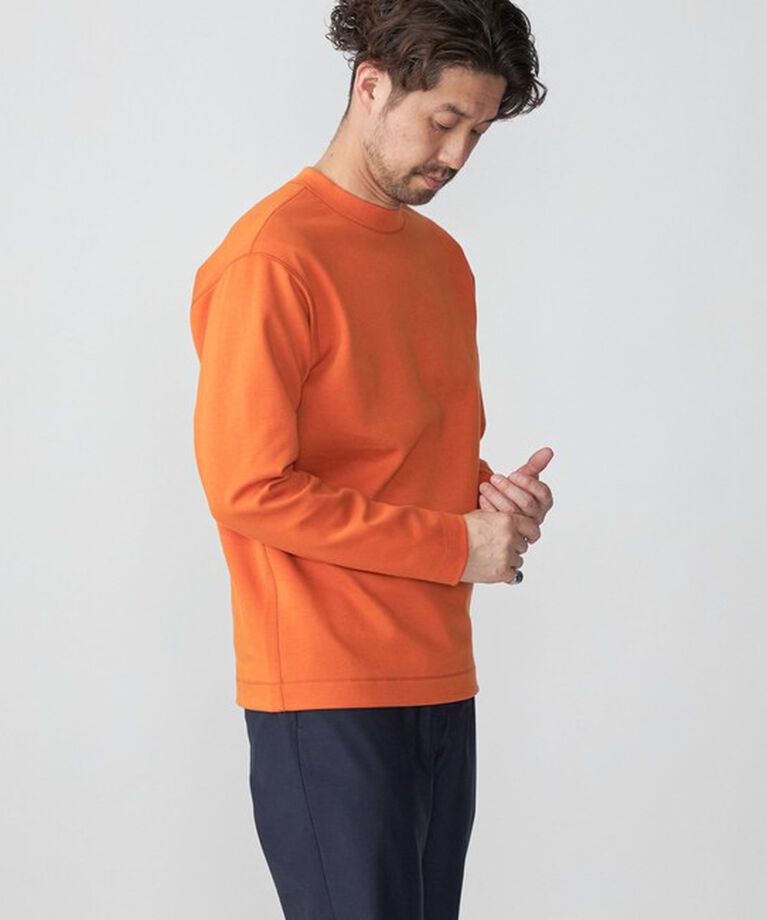 SHIPS「SHIPS:  ハイゲージ クルーネック ダンボールニット 長袖Tシャツ」|Tシャツ・カットソー|