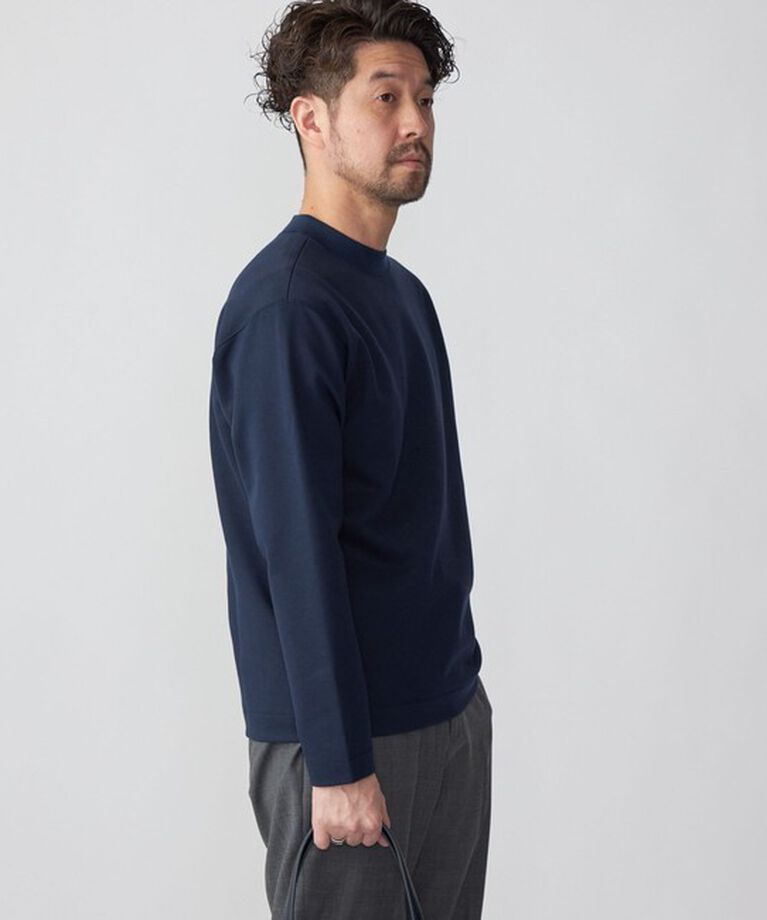 SHIPS「SHIPS:  ハイゲージ クルーネック ダンボールニット 長袖Tシャツ」|Tシャツ・カットソー|