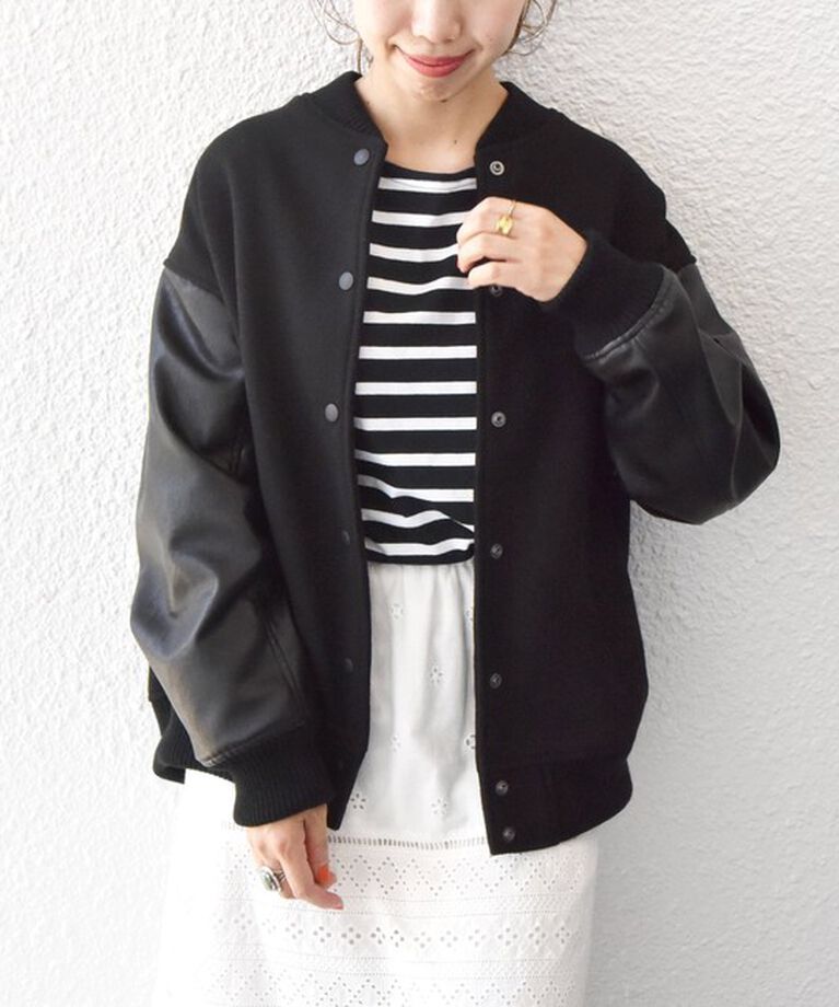 SHIPS any「【WEB限定】SHIPS any: バーシティ ジャケット 24FW」|ブルゾン・スタジャン|