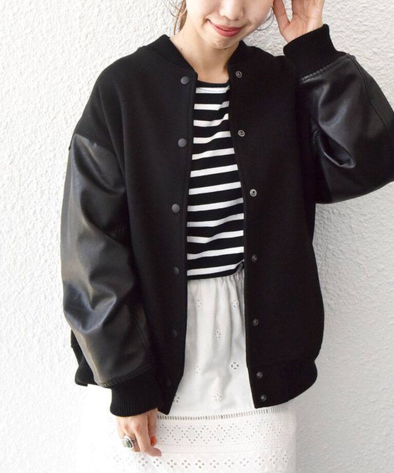 SHIPS any「【WEB限定】SHIPS any: バーシティ ジャケット 24FW」|ブルゾン・スタジャン|