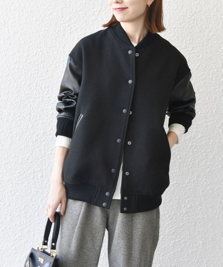 SHIPS any「【WEB限定】SHIPS any: バーシティ ジャケット 24FW」|ブルゾン・スタジャン|