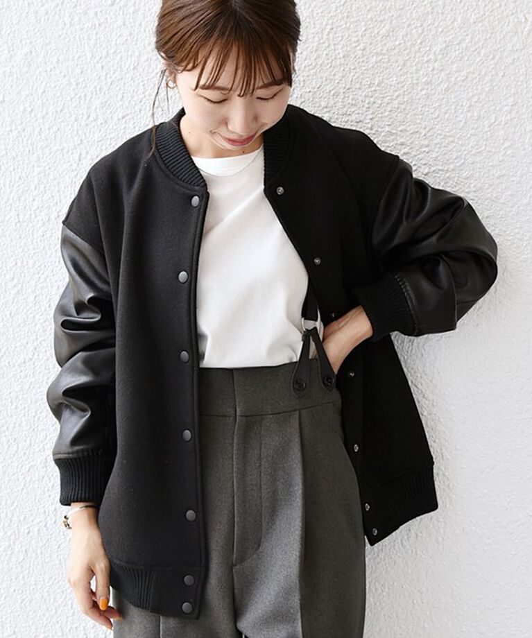 SHIPS any「【WEB限定】SHIPS any: バーシティ ジャケット 24FW」|ブルゾン・スタジャン|