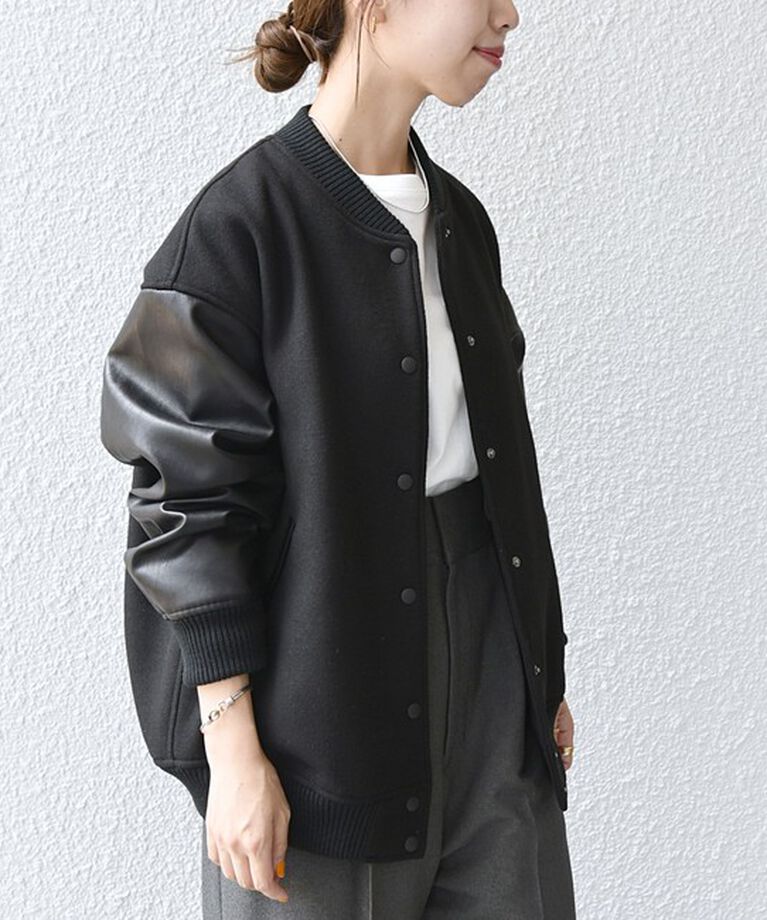 SHIPS any「【WEB限定】SHIPS any: バーシティ ジャケット 24FW」|ブルゾン・スタジャン|