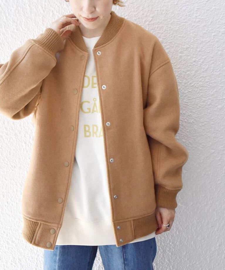 SHIPS any「【WEB限定】SHIPS any: バーシティ ジャケット 24FW」|ブルゾン・スタジャン|