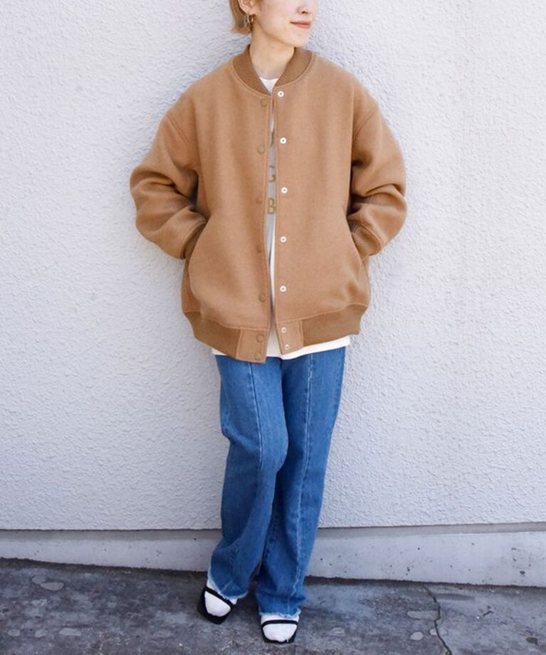 SHIPS any「【WEB限定】SHIPS any: バーシティ ジャケット 24FW」|ブルゾン・スタジャン|