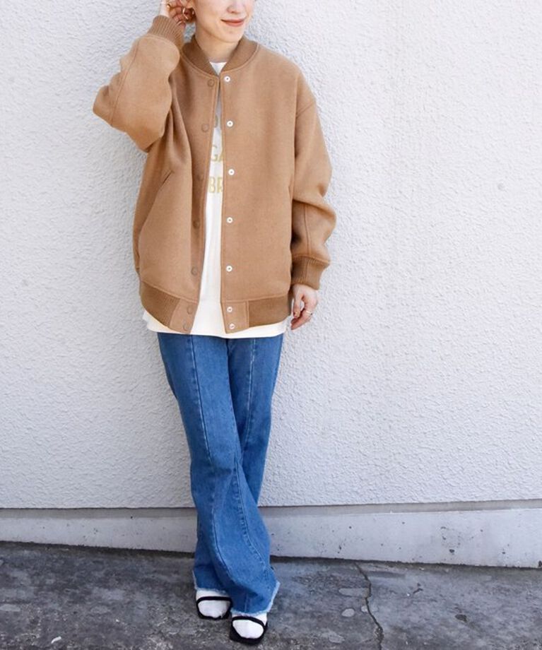 SHIPS any「【WEB限定】SHIPS any: バーシティ ジャケット 24FW」|ブルゾン・スタジャン|