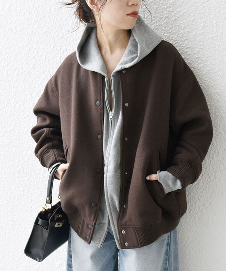 SHIPS any「【WEB限定】SHIPS any: バーシティ ジャケット 24FW」|ブルゾン・スタジャン|