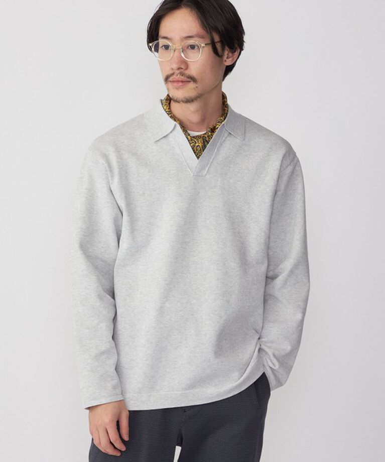SHIPS「SHIPS:〈手洗い可能〉14ゲージ TEXBRID(R) ミラノリブ スキッパー ポロシャツ」|Tシャツ・カットソー|