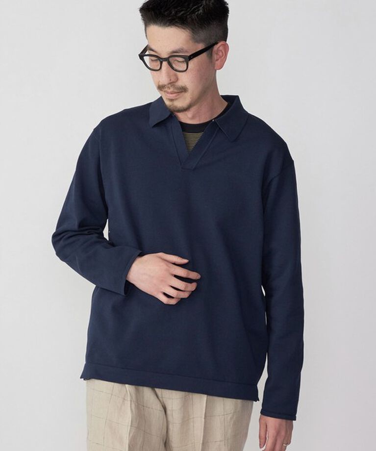 SHIPS「SHIPS:〈手洗い可能〉14ゲージ TEXBRID(R) ミラノリブ スキッパー ポロシャツ」|Tシャツ・カットソー|