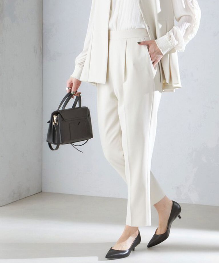 SHIPS for women「〈セレモニー対応可〉〈手洗い可能〉ダブルクロス パンツ 24SS（セットアップ対応）◇」|その他|ライトグレー