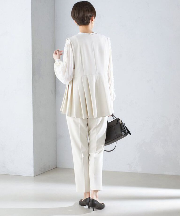 SHIPS for women「〈セレモニー対応可〉〈手洗い可能〉ダブルクロス パンツ 24SS（セットアップ対応）◇」|その他|