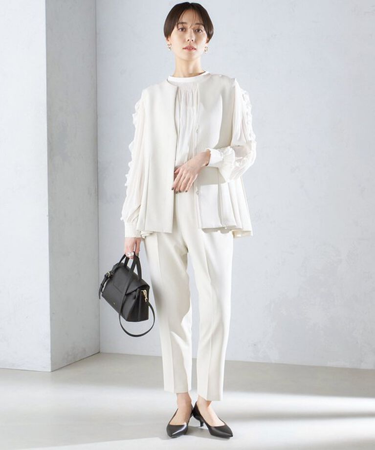 SHIPS for women「〈セレモニー対応可〉〈手洗い可能〉ダブルクロス パンツ 24SS（セットアップ対応）◇」|その他|