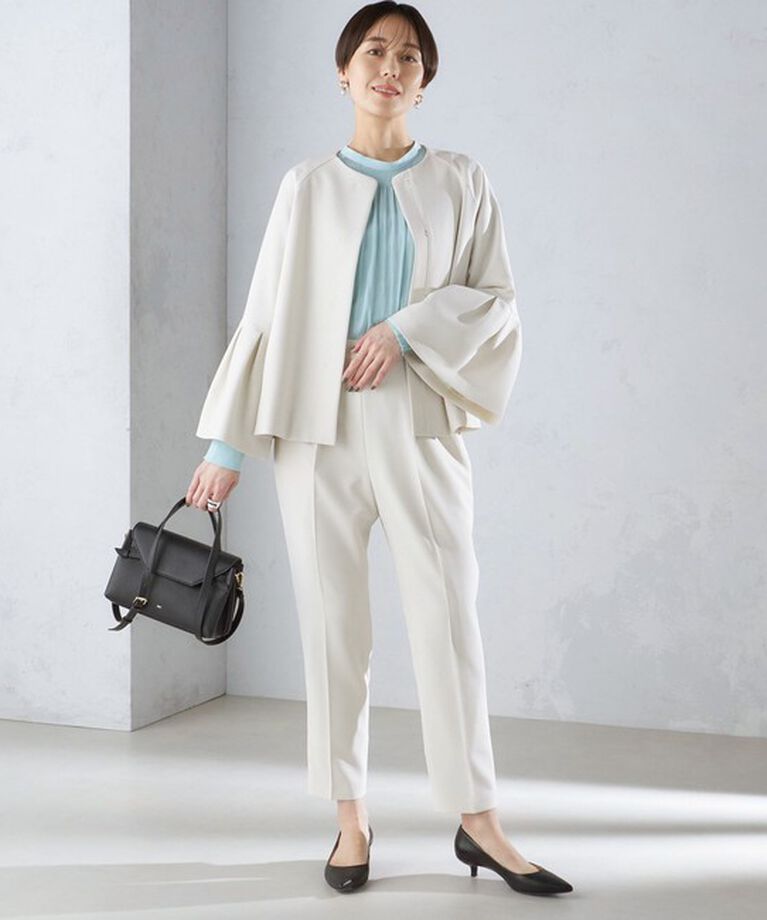 SHIPS for women「〈セレモニー対応可〉〈手洗い可能〉ダブルクロス パンツ 24SS（セットアップ対応）◇」|その他|