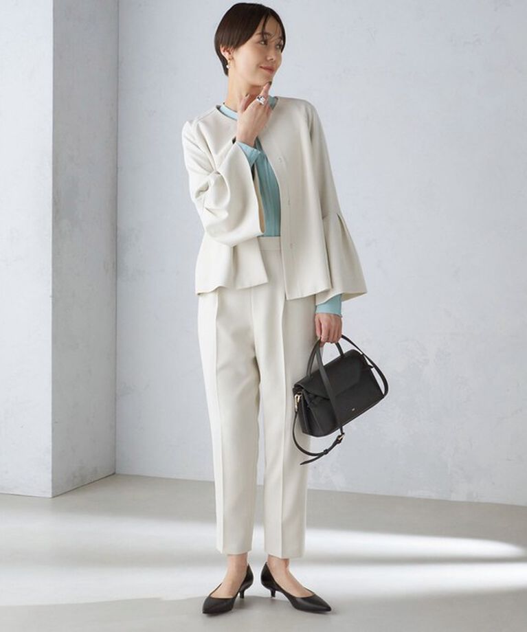 SHIPS for women「〈セレモニー対応可〉〈手洗い可能〉ダブルクロス パンツ 24SS（セットアップ対応）◇」|その他|