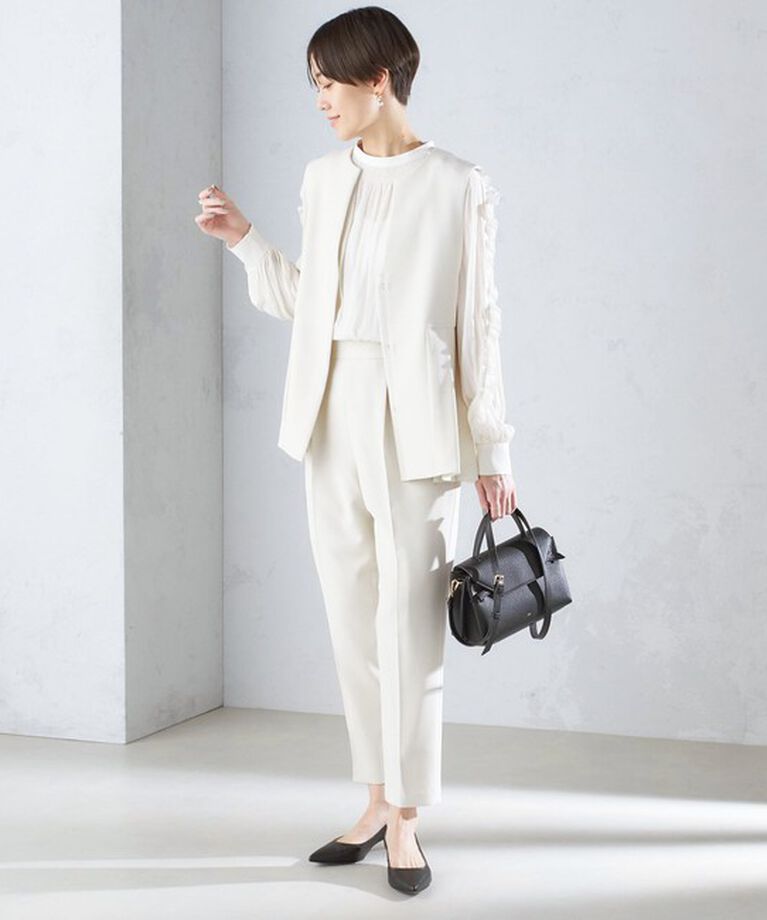 SHIPS for women「〈セレモニー対応可〉〈手洗い可能〉ダブルクロス パンツ 24SS（セットアップ対応）◇」|その他|