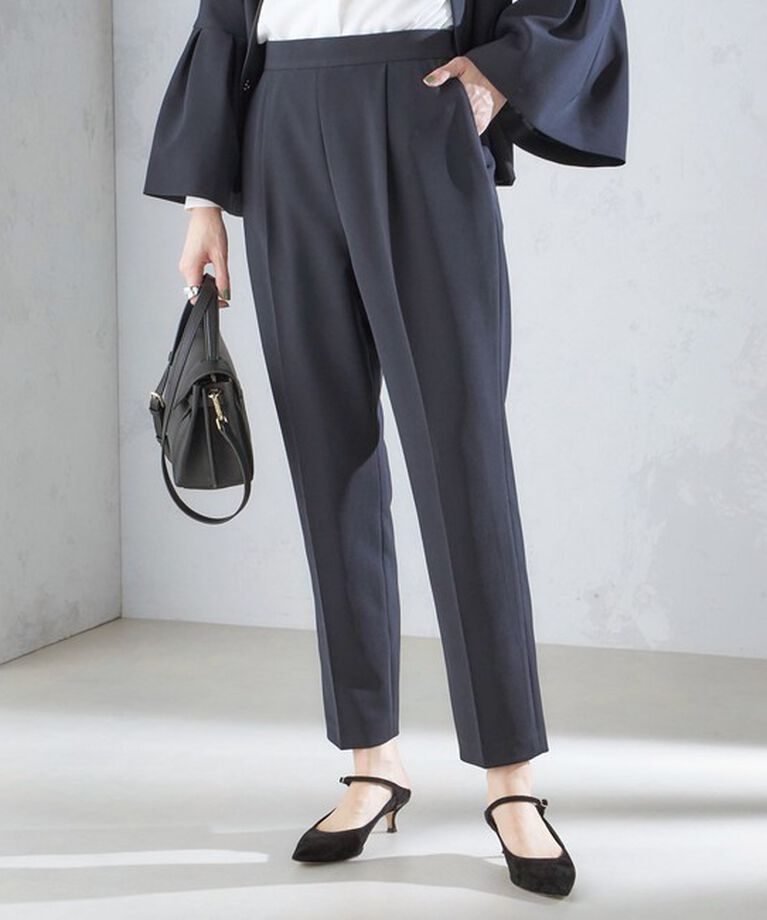 SHIPS for women「〈セレモニー対応可〉〈手洗い可能〉ダブルクロス パンツ 24SS（セットアップ対応）◇」|その他|ネイビー