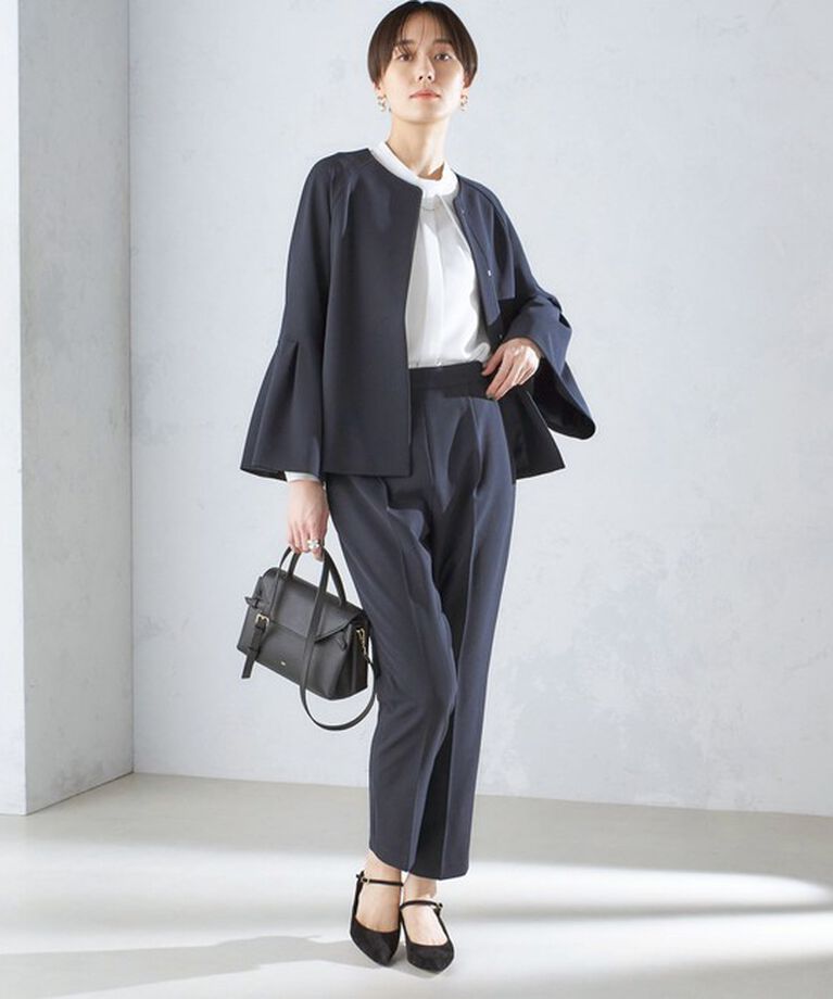 SHIPS for women「〈セレモニー対応可〉〈手洗い可能〉ダブルクロス パンツ 24SS（セットアップ対応）◇」|その他|