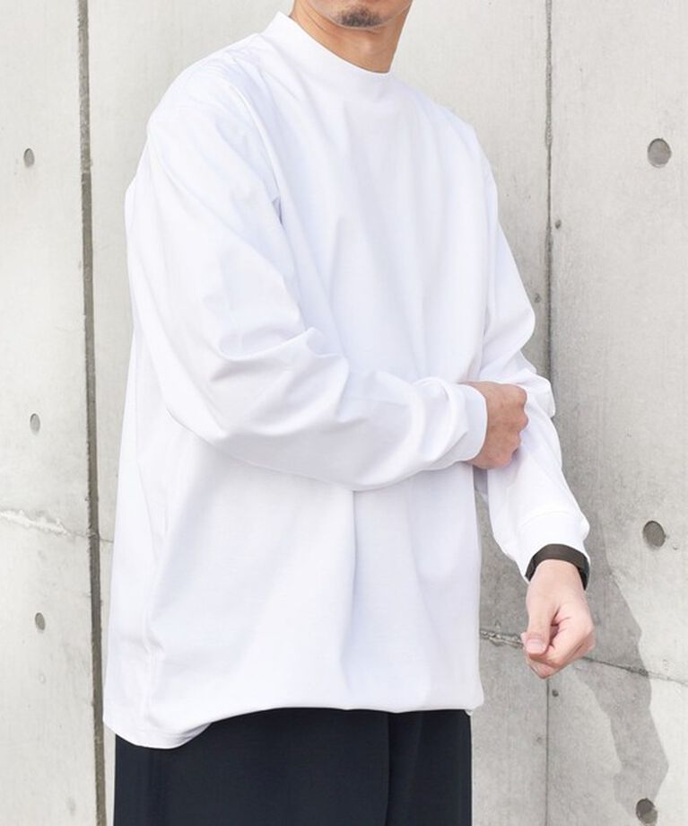 SHIPS any「SHIPS any: スムースコットン モックネック Tシャツ (ロンT)◇」|Tシャツ・カットソー|