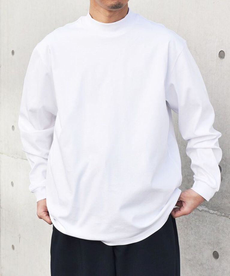 SHIPS any「SHIPS any: スムースコットン モックネック Tシャツ (ロンT)◇」|Tシャツ・カットソー|