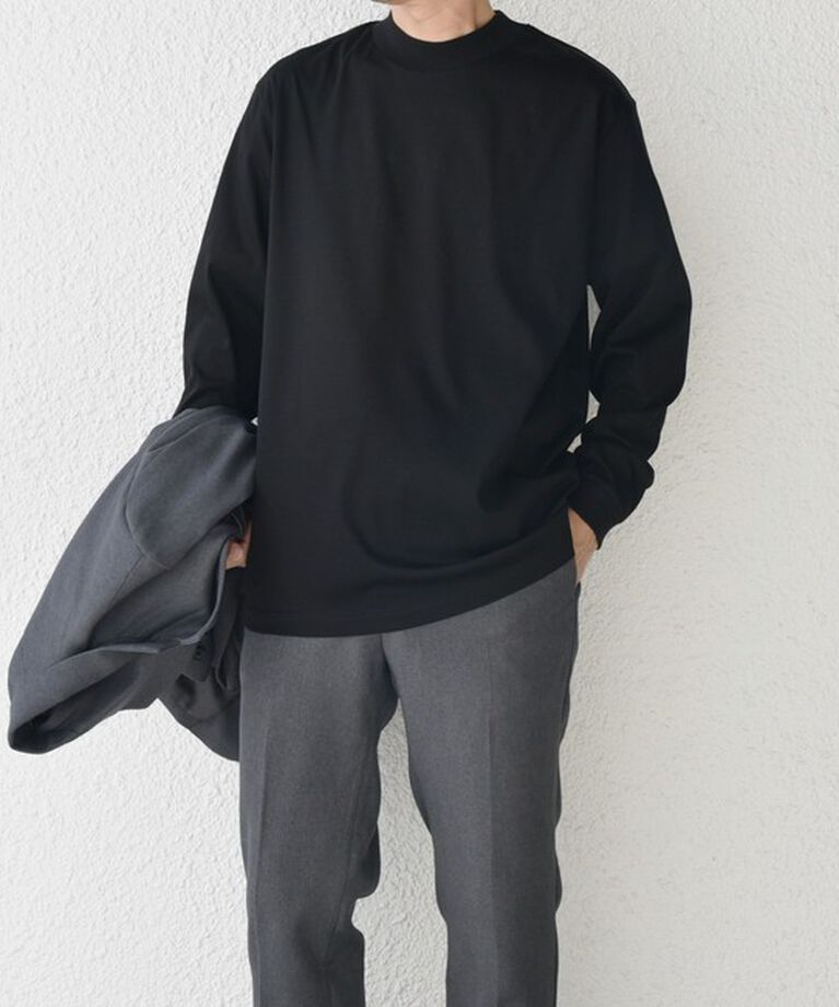 SHIPS any「SHIPS any: スムースコットン モックネック Tシャツ (ロンT)◇」|Tシャツ・カットソー|