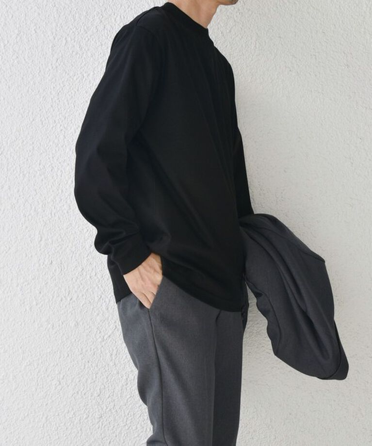 SHIPS any「SHIPS any: スムースコットン モックネック Tシャツ (ロンT)◇」|Tシャツ・カットソー|