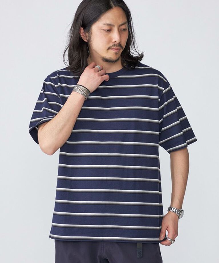 SHIPS「SHIPS: TEXBRID(R) リネン グラデーション ボーダー Tシャツ」|Tシャツ・カットソー|