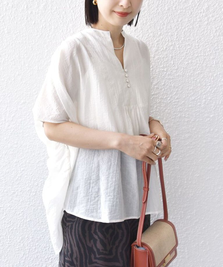 SHIPS for women「【WEB限定】〈洗濯機可能〉シアー ストライプ ギャザー ブラウス」|シャツ・ブラウス|ナチュラル