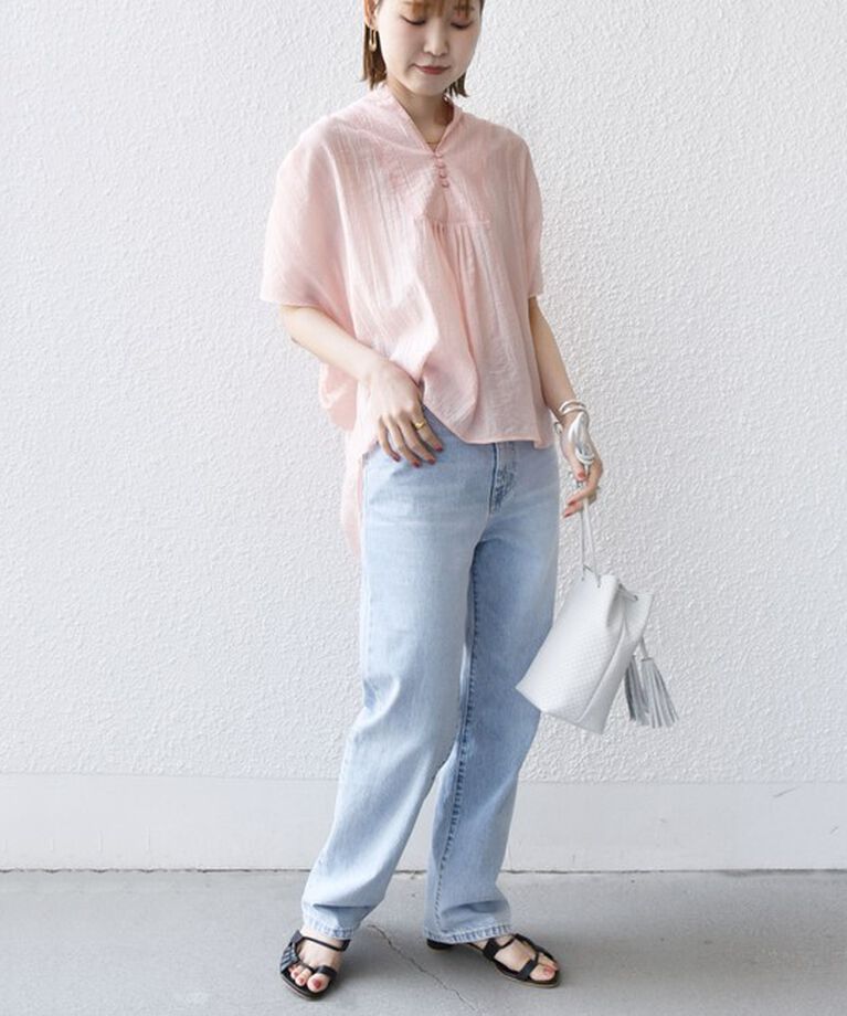 SHIPS for women「【WEB限定】〈洗濯機可能〉シアー ストライプ ギャザー ブラウス」|シャツ・ブラウス|