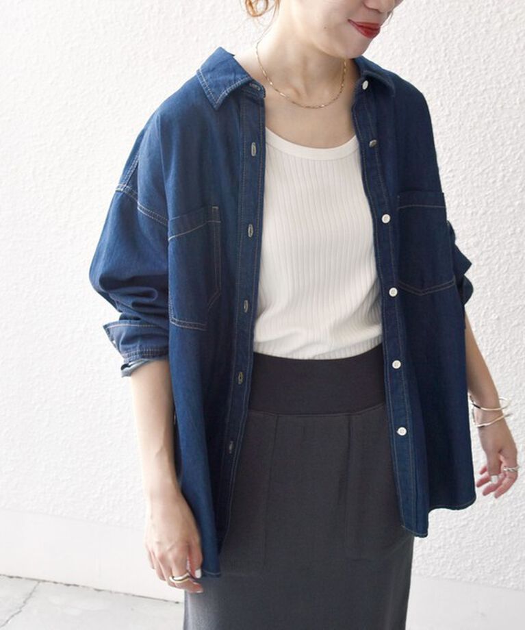 SHIPS any「SHIPS any: デニム ポケット シャツ［SHIPS any DENIM］」|シャツ・ブラウス|