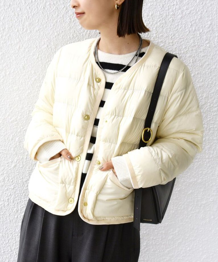 SHIPS for women「【SHIPS別注】TAION:〈手洗い可能〉パイピング ノーカラー ダウン ジャケット」|その他|