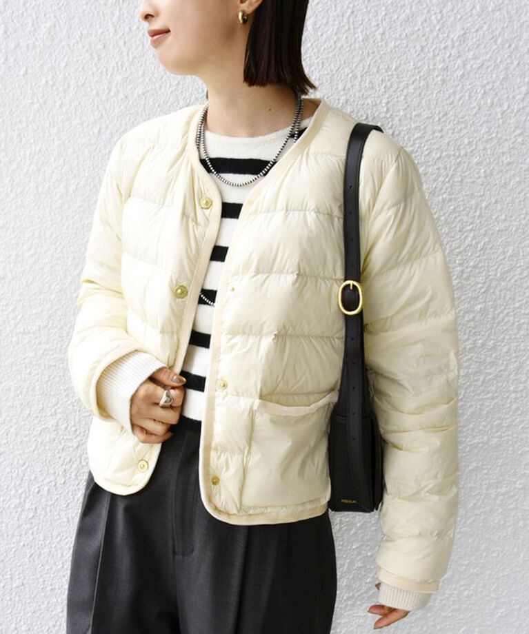 SHIPS for women「【SHIPS別注】TAION:〈手洗い可能〉パイピング ノーカラー ダウン ジャケット」|その他|