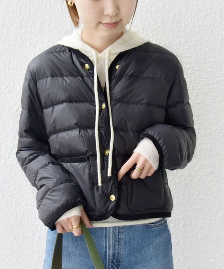 SHIPS for women「【SHIPS別注】TAION:〈手洗い可能〉パイピング ノーカラー ダウン ジャケット」|その他|
