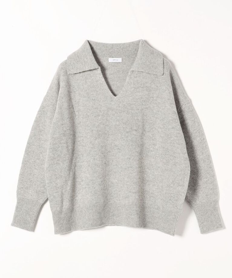 SHIPS any「【WEB限定】SHIPS any: 〈手洗い可能〉AQUA カシミヤ ミックス スキッパー カラー プルオーバー」|ニット・セーター|