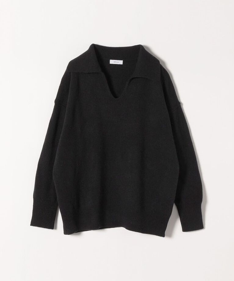SHIPS any「【WEB限定】SHIPS any: 〈手洗い可能〉AQUA カシミヤ ミックス スキッパー カラー プルオーバー」|ニット・セーター|
