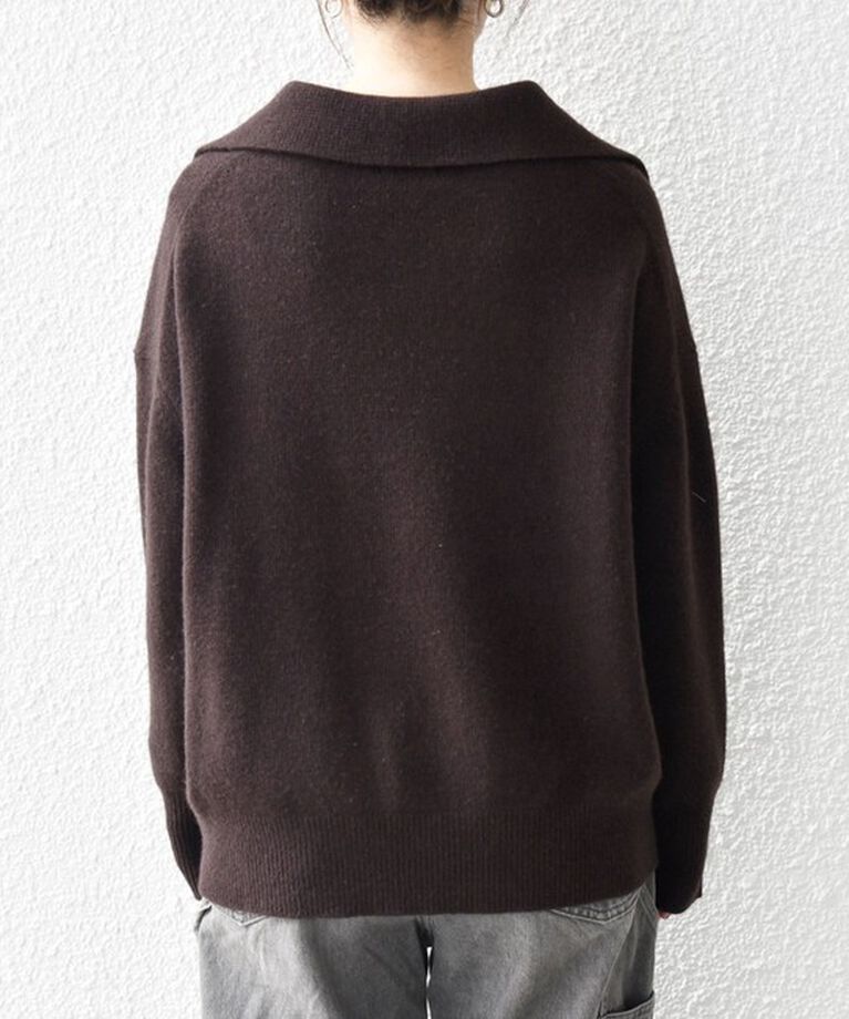SHIPS any「【WEB限定】SHIPS any: 〈手洗い可能〉AQUA カシミヤ ミックス スキッパー カラー プルオーバー」|ニット・セーター|