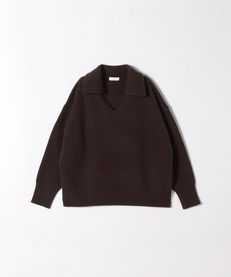 SHIPS any「【WEB限定】SHIPS any: 〈手洗い可能〉AQUA カシミヤ ミックス スキッパー カラー プルオーバー」|ニット・セーター|