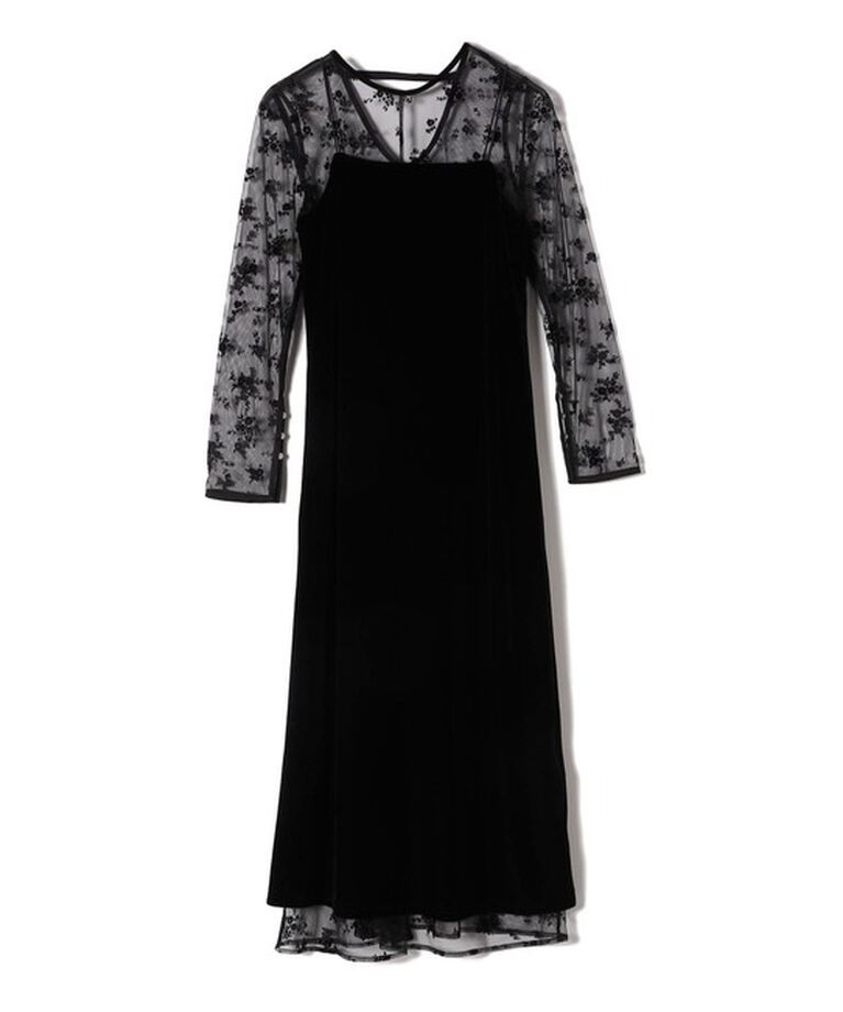 SHIPS for women「〈結婚式・パーティ〉kaene:フロッキー レース ポリエステルベロア 2WAY ドレス」|ワンピース|
