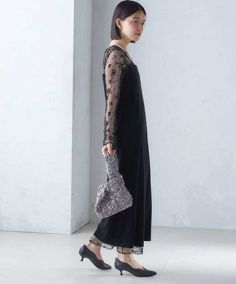 SHIPS for women「〈結婚式・パーティ〉kaene:フロッキー レース ポリエステルベロア 2WAY ドレス」|ワンピース|