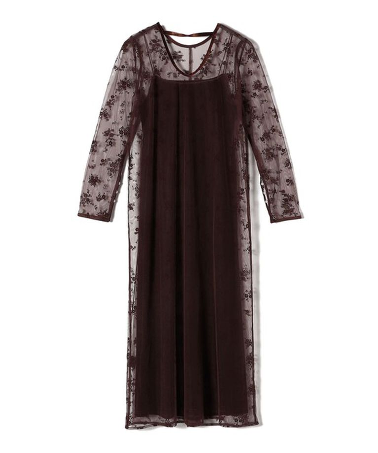 SHIPS for women「〈結婚式・パーティ〉kaene:フロッキー レース ポリエステルベロア 2WAY ドレス」|ワンピース|