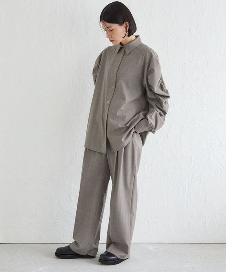 SHIPS for women「Wai＋:〈手洗い可能〉ウール混 2タック スラックス」|スラックス|