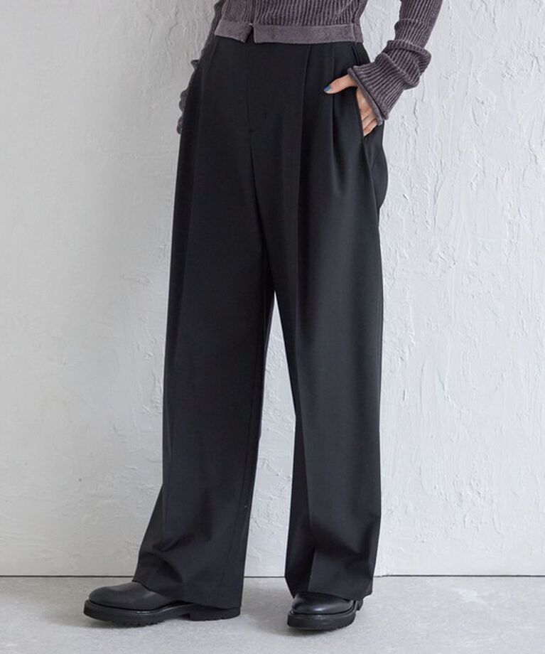 SHIPS for women「Wai＋:〈手洗い可能〉ウール混 2タック スラックス」|スラックス|