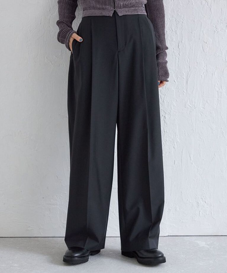 SHIPS for women「Wai＋:〈手洗い可能〉ウール混 2タック スラックス」|スラックス|