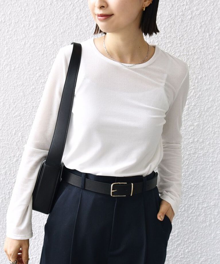 SHIPS for women「シアー トリコット ロングスリーブ TEE」|Tシャツ・カットソー|オフホワイト
