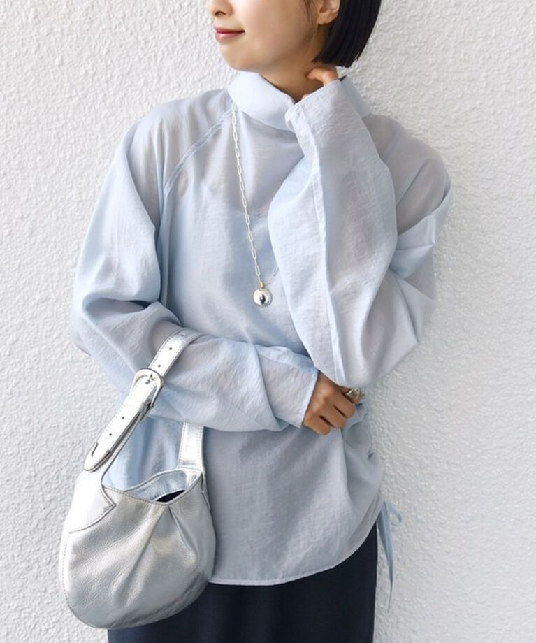 SHIPS for women「【WEB限定】〈洗濯機可能〉シアー ハイネック 2WAY ブラウス」|シャツ・ブラウス|