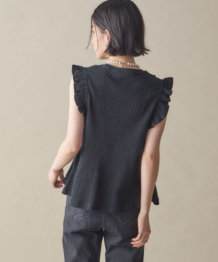 SHIPS for women「NINE CASE:〈手洗い可能〉フリル ノースリーブ トップス」|その他|