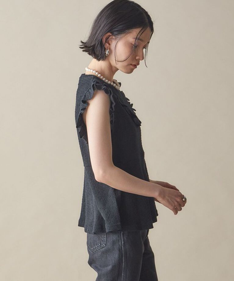 SHIPS for women「NINE CASE:〈手洗い可能〉フリル ノースリーブ トップス」|その他|