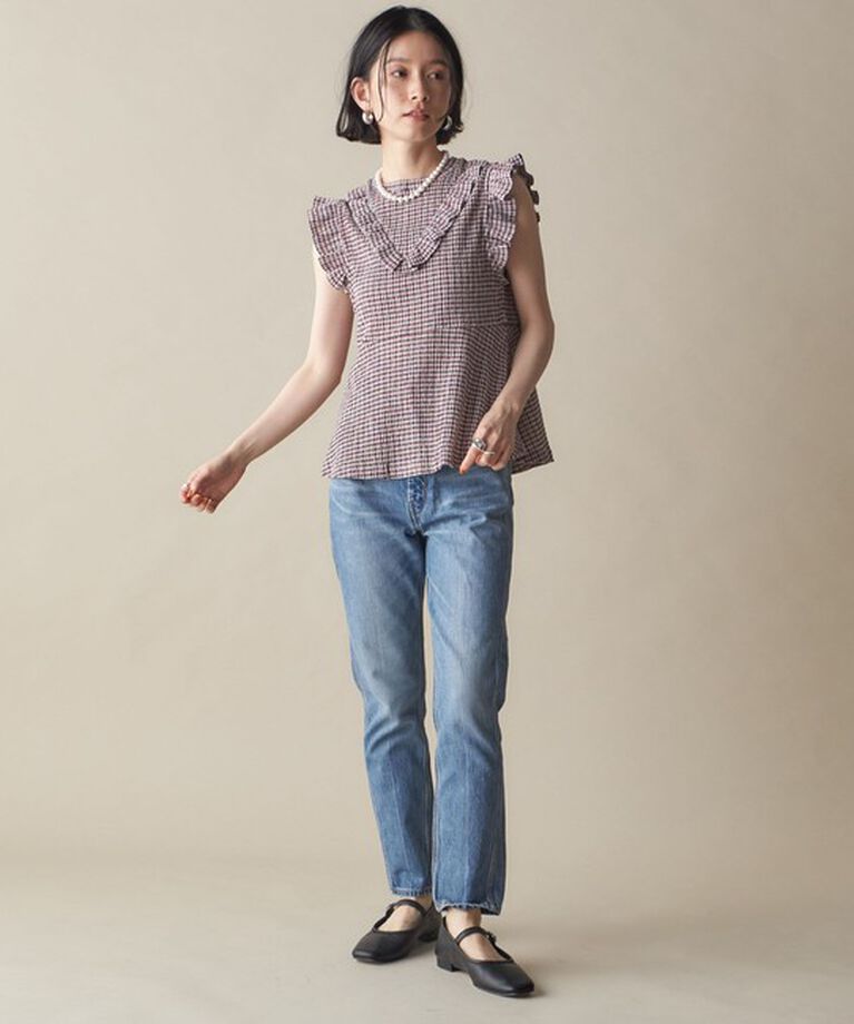 SHIPS for women「NINE CASE:〈手洗い可能〉フリル ノースリーブ トップス」|その他|