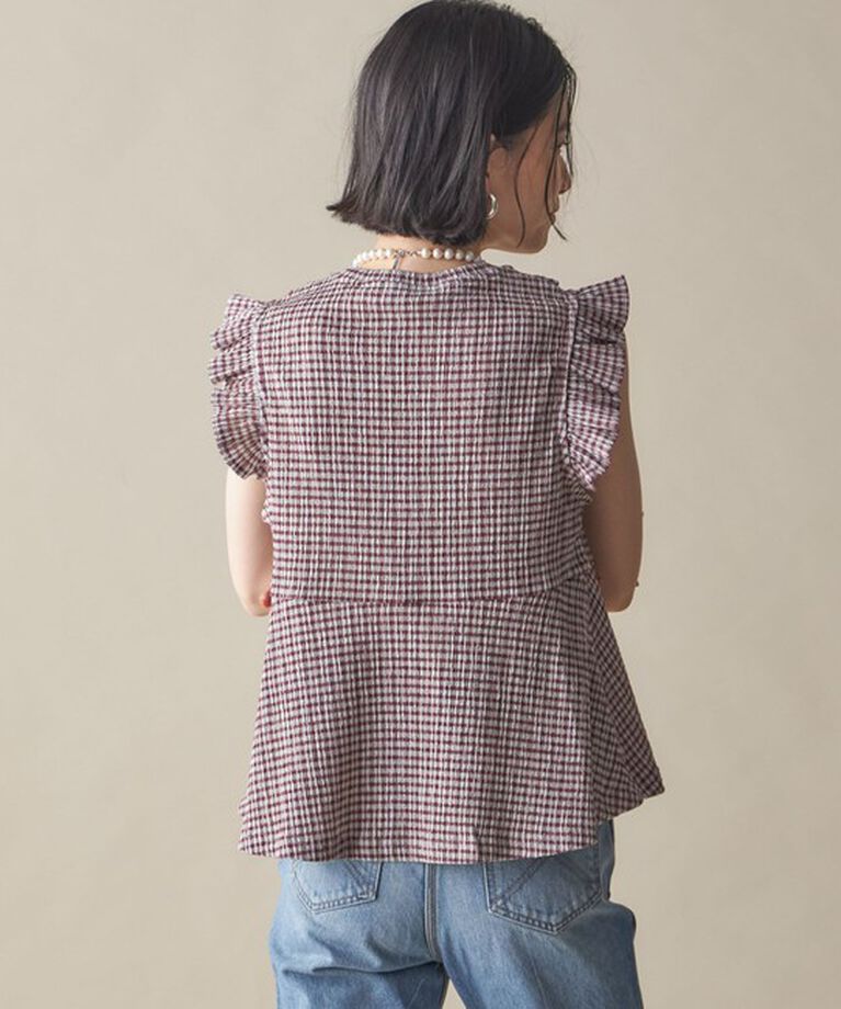 SHIPS for women「NINE CASE:〈手洗い可能〉フリル ノースリーブ トップス」|その他|