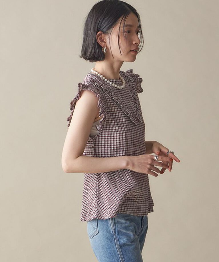 SHIPS for women「NINE CASE:〈手洗い可能〉フリル ノースリーブ トップス」|その他|