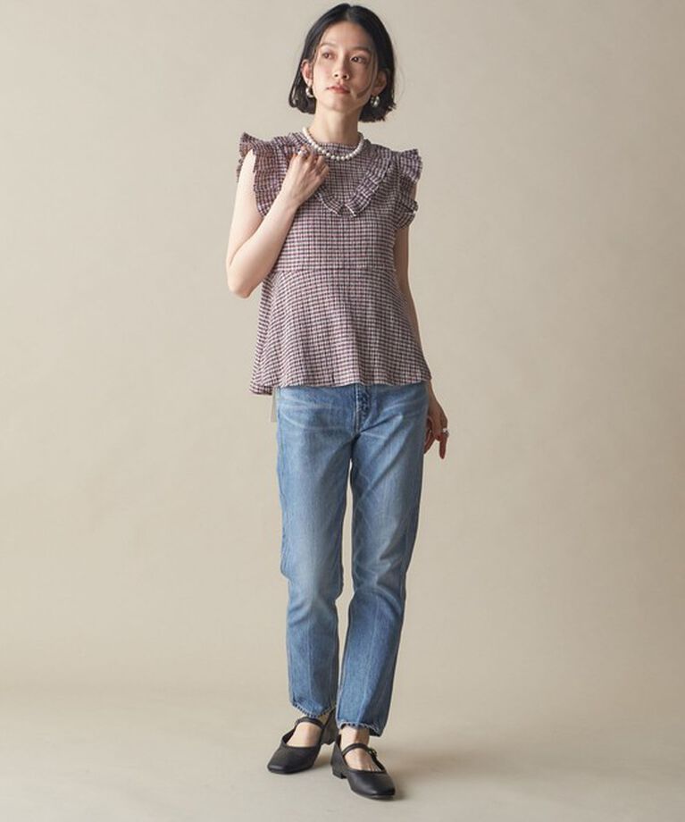 SHIPS for women「NINE CASE:〈手洗い可能〉フリル ノースリーブ トップス」|その他|